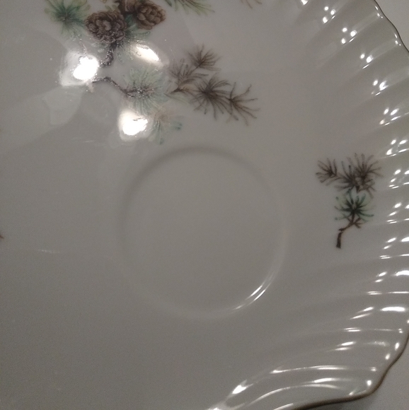 3 Japan Moss Snack Luncheon Plates with Tea Cups holder - Picture 10 of 12